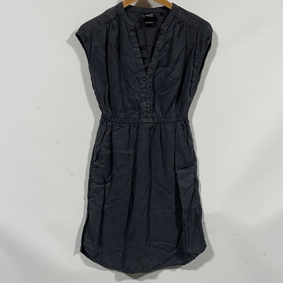 Prana Dresses & Skirts - Prana Slate Black V-Neck Button Midi Dress